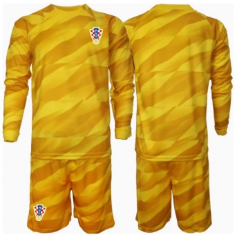 Croazia Portiere Maglia Gara Casa Repliche Europei 2024 Bambino Maniche Lunghe